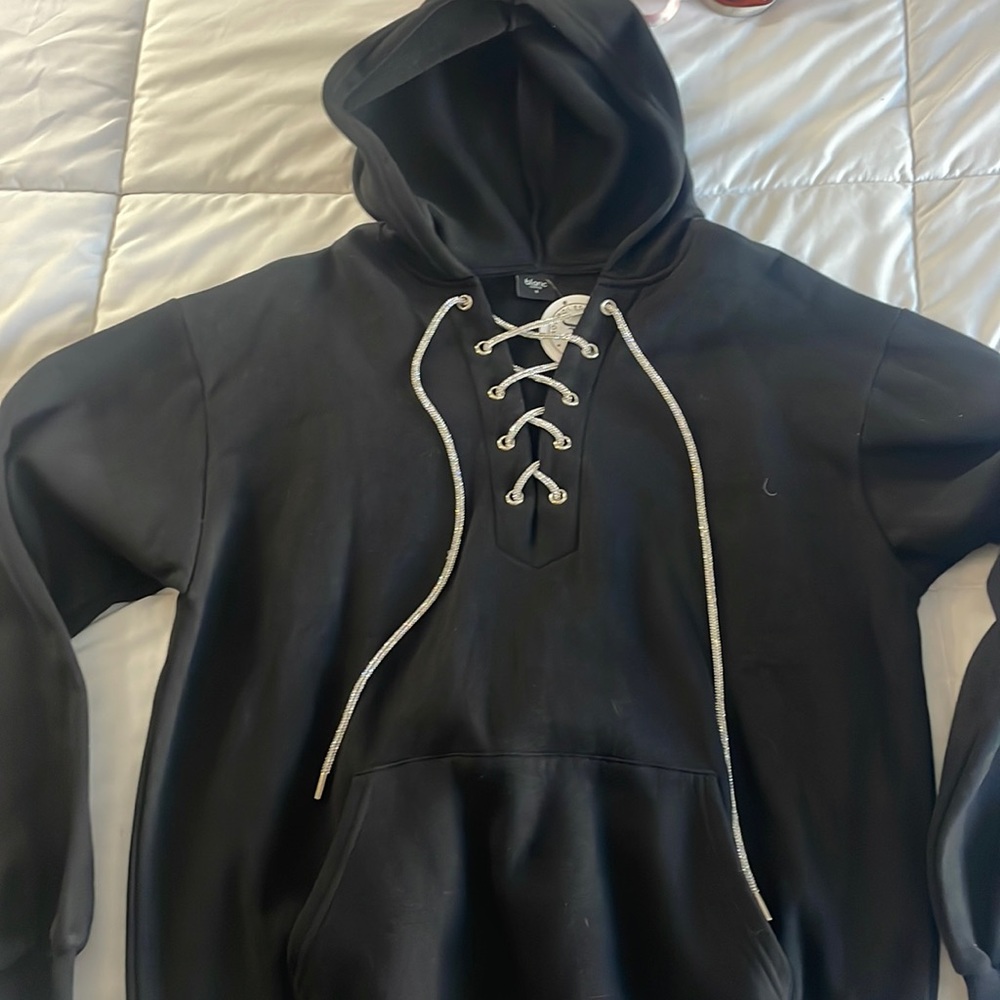 Blinged out black hoodie